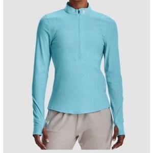 UNDER ARMOUR WOMEN HALF ZIP JACKET BLUE. HEAT GEAR.